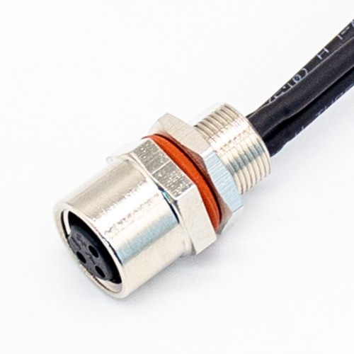 M8 Rear Panel Mount Socket 3Pin Famale Straight Wiring 0.2M Waterproof Solder Sensor Connector