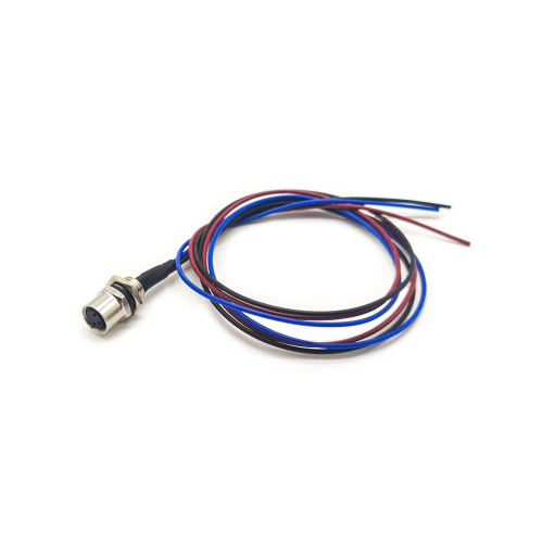 M8 Rear Panel Mount Socket 3Pin Famale Straight Wiring 0.2M Waterproof Solder Sensor Connector