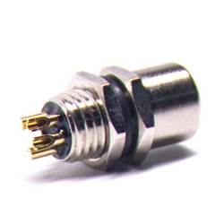 M8 Sensor Cable Panel Mount Cable Connector 4 Pin Female Back Mount Solder Type Socket Straight Waterproof