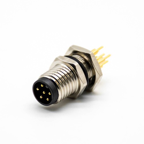 M8 Sensor Connector A Coding 180° PCB Mount Back Mount 6 Pin Waterproof Male Socket M8 Sensor Connector A Coding 180° PCB Mount Back Mount 6 Pin Waterproof Male Socket