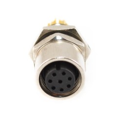 M8 Sensor Connector A Coding Panel Mount Socket 8 Pin Female Back Mount Solder Cable Waterproof Straight Socket