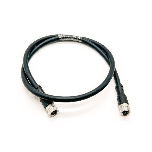 Molding Type M8 Cable Waterproof B Coding Straight Screw Joint Type 5Pin Female Plug To Female Plug With Extension Cable 1M 24AW Molding Type M8 Cable Waterproof B Coding Straight Screw Joint Type 5Pin Female Plug To Female Plug With Extension Cable 1M 24AW