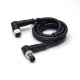 Right Angle M8 Connectors 3 Pin Male to Female Cable Cordsets 24AWG 2M Right Angle M8 Connectors 3 Pin Male to Female Cable Cordsets 24AWG 2M