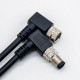 Right Angle M8 Connectors 3 Pin Male to Female Cable Cordsets 24AWG 2M Right Angle M8 Connectors 3 Pin Male to Female Cable Cordsets 24AWG 2M