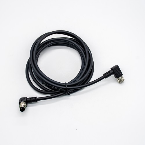 Right Angle M8 Connectors 3 Pin Male to Female Cable Cordsets 24AWG 2M Right Angle M8 Connectors 3 Pin Male to Female Cable Cordsets 24AWG 2M
