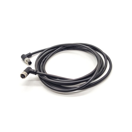Right Angle M8 Connectors 3 Pin Male to Female Cable Cordsets 24AWG 2M Right Angle M8 Connectors 3 Pin Male to Female Cable Cordsets 24AWG 2M