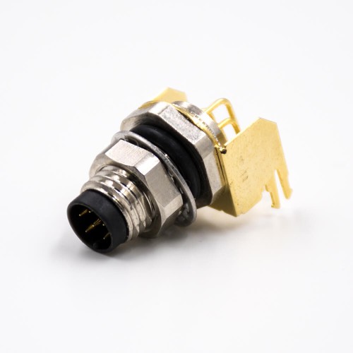 Right Angle M8 Connectors 6Pin A-Coding Panel Receptacles Male Waterproof Through Hole Front Mount Right Angle M8 Connectors 6Pin A-Coding Panel Receptacles Male Waterproof Through Hole Front Mount