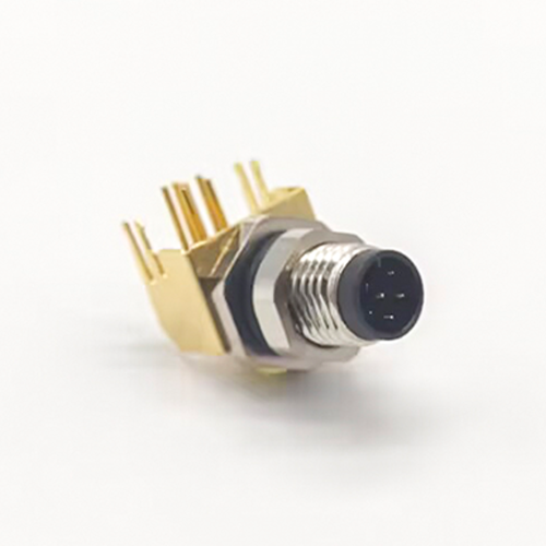 Right Angle M8 Connectors 6Pin A-Coding Panel Receptacles Male Waterproof Through Hole Front Mount Right Angle M8 Connectors 6Pin A-Coding Panel Receptacles Male Waterproof Through Hole Front Mount