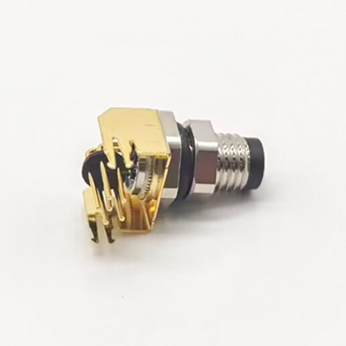 Right Angle M8 Connectors 6Pin A-Coding Panel Receptacles Male Waterproof Through Hole Front Mount Right Angle M8 Connectors 6Pin A-Coding Panel Receptacles Male Waterproof Through Hole Front Mount