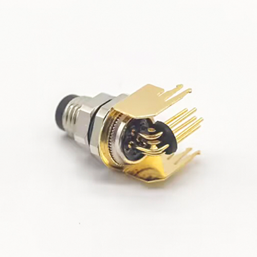 Right Angle M8 Connectors 6Pin A-Coding Panel Receptacles Male Waterproof Through Hole Front Mount Right Angle M8 Connectors 6Pin A-Coding Panel Receptacles Male Waterproof Through Hole Front Mount