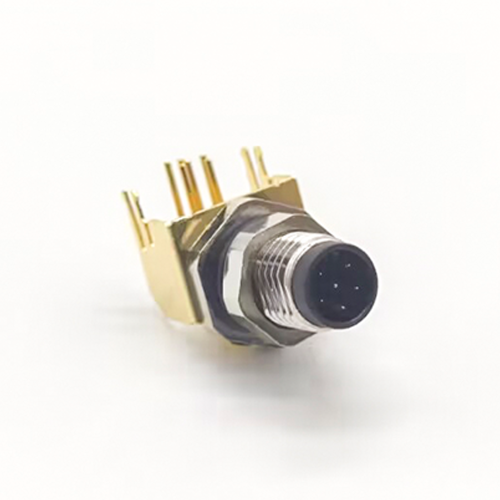 Right Angle M8 Connectors 6Pin A-Coding Panel Receptacles Male Waterproof Through Hole Front Mount Right Angle M8 Connectors 6Pin A-Coding Panel Receptacles Male Waterproof Through Hole Front Mount