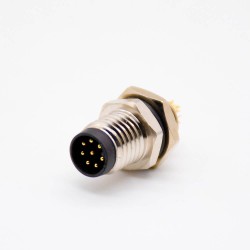 sensor connector m8 B code 180° male back mount B code