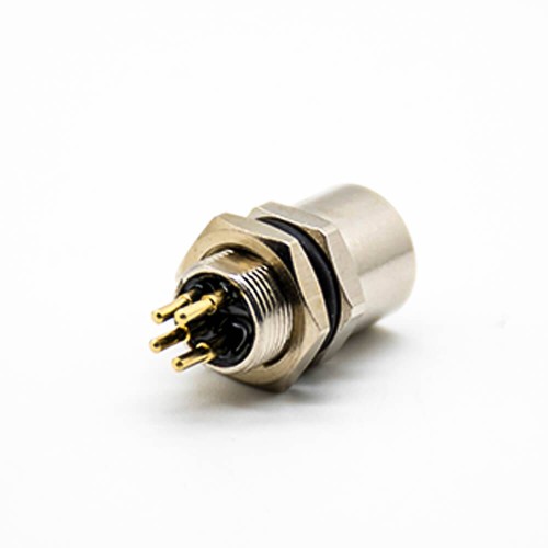 Sensor M8 Female 4 Pin A Coding Panel Receptacles Straight PCB Mount Back Mount Waterproofonnector