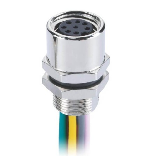 Sensor M8 Female Back Mount Cable Connector Straight A Coding Waterproof 8Pin Solder Type With 1M 26AWG Wire Sensor M8 Female Back Mount Cable Connector Straight A Coding Waterproof 8Pin Solder Type With 1M 26AWG Wire