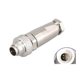 Cable Waterproof Connector M9 Male Straight Metal 5pin Field Wireable Shield Solder Type for Cable