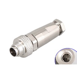 Cable Waterproof Connector M9 Male Straight Metal 7pin Field Wireable Shield Solder Type for Cable