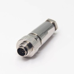 Cable Waterproof Connector M9 Male Straight Metal 8pin Field Wireable Shield Solder Type for Cable