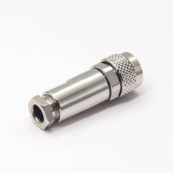 Connector Metal M9 Straight Female 6pin Metal Wireable Waterproof Shield Connector