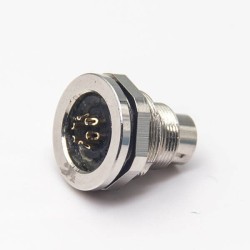 Connector Panel Mount M9 6Pin Male Front Bulkhead Solder Waterproof Shield Type
