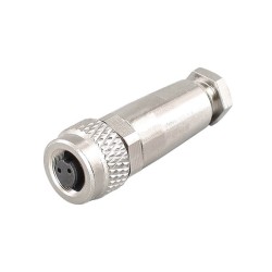 M9 2Pin Female Plug Shield Waterproof Connector IP67 Industrial Connector Shield Solder Type for Cable
