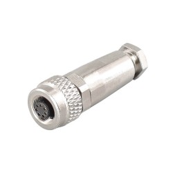 M9 Connector Metal Straight Female 7pin Wireable Waterproof Shield Connector Solder Contacts