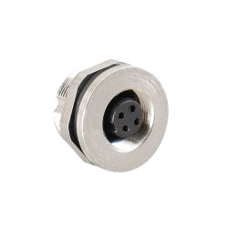 M9 Female 4 Pin Panel Mount Connector Back Fastened Waterproof Connector M9 Solder Type Socket
