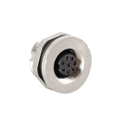 M9 Female 8 Pin Panel Mount Connector Back Fastened Waterproof Connector M9 Solder Type Socket