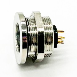 M9 Waterproof 5 Pin Connector Female Back Mount Socket Rear Panel Sensor Threaded Connector