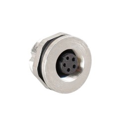 M9 Waterproof 5 Pin Connector Female Back Mount Socket Rear Panel Sensor Threaded Connector