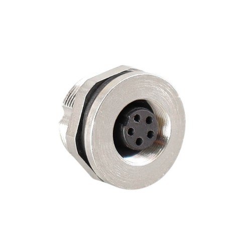 M9 Waterproof 5 Pin Connector Female Back Mount Socket Rear Panel Sensor Threaded Connector