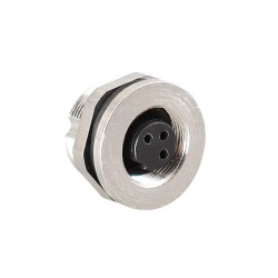 Power Connector Waterproof M16 3 Pin Female Straight Back Mount Connector