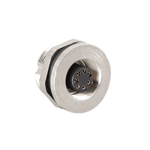 Power Connector Waterproof M9 7 Pin Female Straight Back Mount Connector Power Connector Waterproof M9 7 Pin Female Straight Back Mount Connector