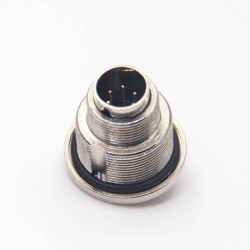Solder Type Connector M9 6Pin Male Straight Waterproof Shield Solder Type Front Bulkhead