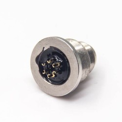 Solder Type Connector M9 6Pin Male Straight Waterproof Shield Solder Type Front Bulkhead
