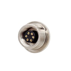 Waterproof Female Front Mount Socket M9 Connector 6 Pin for Soldering Cable