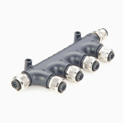 Nmea 2000 Network M12 6 Way T Type Adapter 5 Pin One Male to Five Female Adapter Waterproof