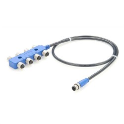 Nmea2000 8 Way Self-Contained Network Extension Cable N2K M12 Male To 8 Female Cable Length 1Meter