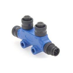 Nmea2000 Micro Multi-Port T-Connector 2 Port M12 5 Pin 3 Femlae To 5 Pin Male