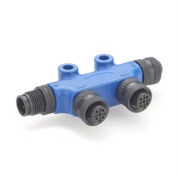 Nmea2000 Micro Multi-Port T-Connector 2 Port M12 5 Pin 3 Femlae To 5 Pin Male