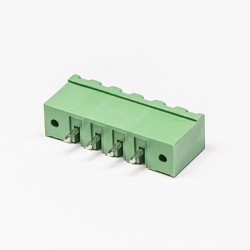 Terminal Block Pluggable Connector Straight Type Green