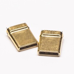 10pcs Type C 24 Pin Connector Straight Plug Through Hole Gold Plating