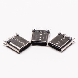 10pcs Type C Edge Mount Through Hole Connector Female 24 Pin