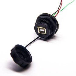 4 Pin Usb Waterproof Connector Type B Female Panel Mount Connector with 4p Wire Cable 20pcs