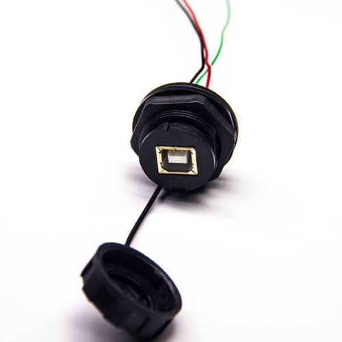 4 Pin Usb Waterproof Connector Type B Female Panel Mount Connector with 4p Wire Cable 20pcs 4 Pin Usb Waterproof Connector Type B Female Panel Mount Connector with 4p Wire Cable 20pcs