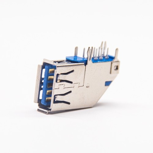 Angled Usb 3.0 Female Blue Color Throughole A Type USB Connector Angled Usb 3.0 Female Blue Color Throughole A Type USB Connector
