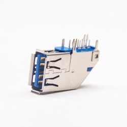 Angled Usb 3.0 Female Blue Color Throughole A Type USB Connector 20pcs