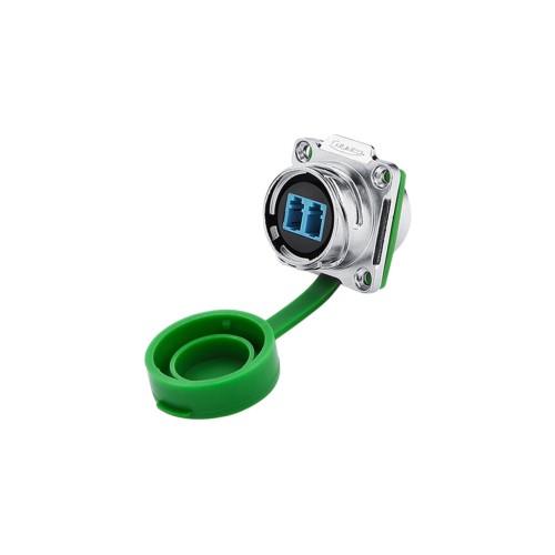 DH24 Series Female Socket LC Type IP67 Waterproof Fibre Optic Connector Panel Mount DH24 Series Female Socket LC Type IP67 Waterproof Fibre Optic Connector Panel Mount