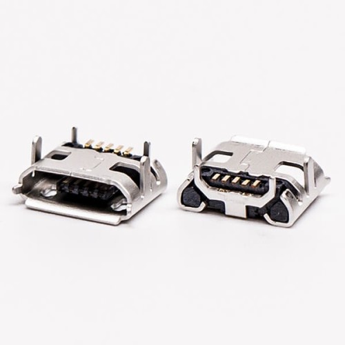 Micro B USB Female Connector 5 Pin SMT Type B Straight for PCB Micro B USB Female Connector 5 Pin SMT Type B Straight for PCB