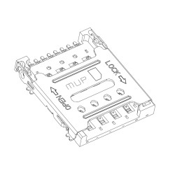 Micro SIM Card Connector MUP-C791 8P (Hinge Type)