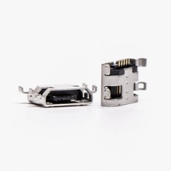 Micro USB Jack 5 Pin Type B Straight Offset Type SMT for Phone 9.65MM